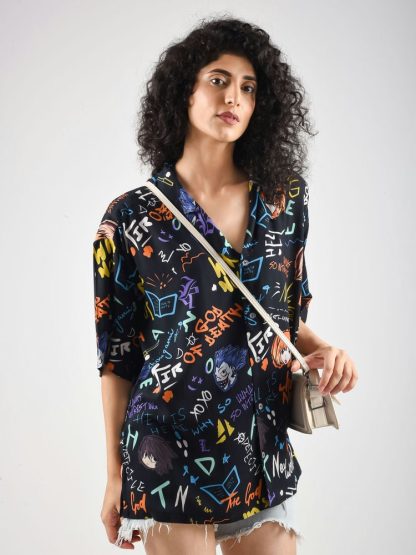Shinigami's Graffiti Hawaiian Shirt (Oversize Kimono Fit)