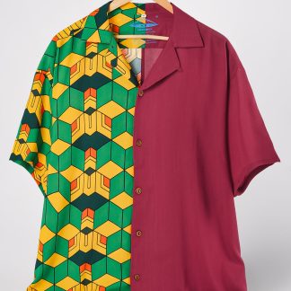 Water Pillar Hawaiian Shirt (Oversize Kimono Fit)