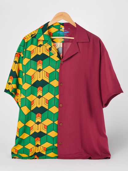 Water Pillar Hawaiian Shirt (Oversize Kimono Fit)