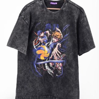 Flightless Crows (Oversize Tee | Stone Wash: Charcoal)
