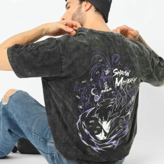 Shadow Monarch (Oversize Tee | Stone Wash: Charcoal)