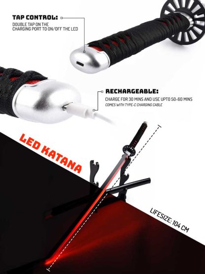 Black Nichirin LED Katana - Image 4