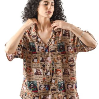 Wanted Pirates Hawaiian Shirt (Oversize Kimono Fit)